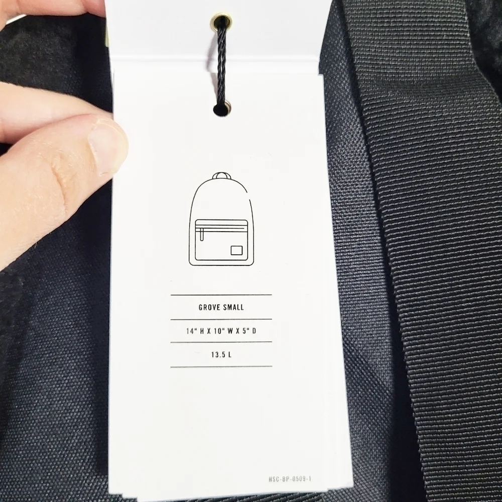 HERSCHEL Black Fleece Small Grove Backpack NWT